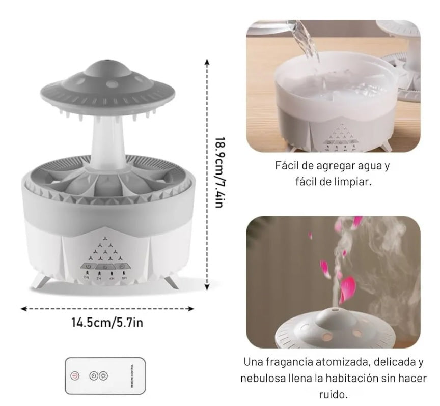 Humidificador USB con Forma de Gota y Aromaterapia –Difusor Decorativo para el Hogar