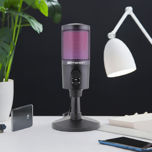 Micrófono USB Profesional Emerson con Iluminación RGB